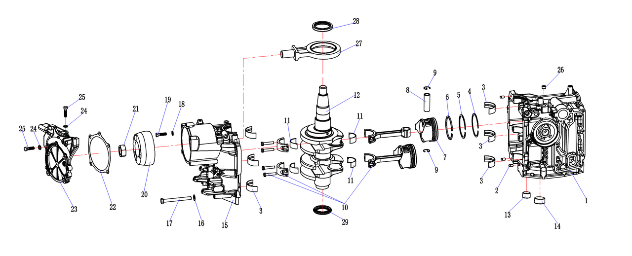 запчасти Купить Cranshaft piston на лодочный мотор Sea Pro-Cеа Про-Сиа-Про (Sea Pro) F30S
